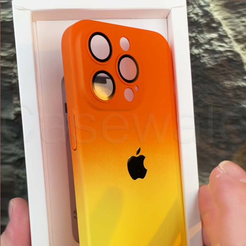 iPhone 13 Series Luxury 3D Matte Gradient Case with Lens Protection