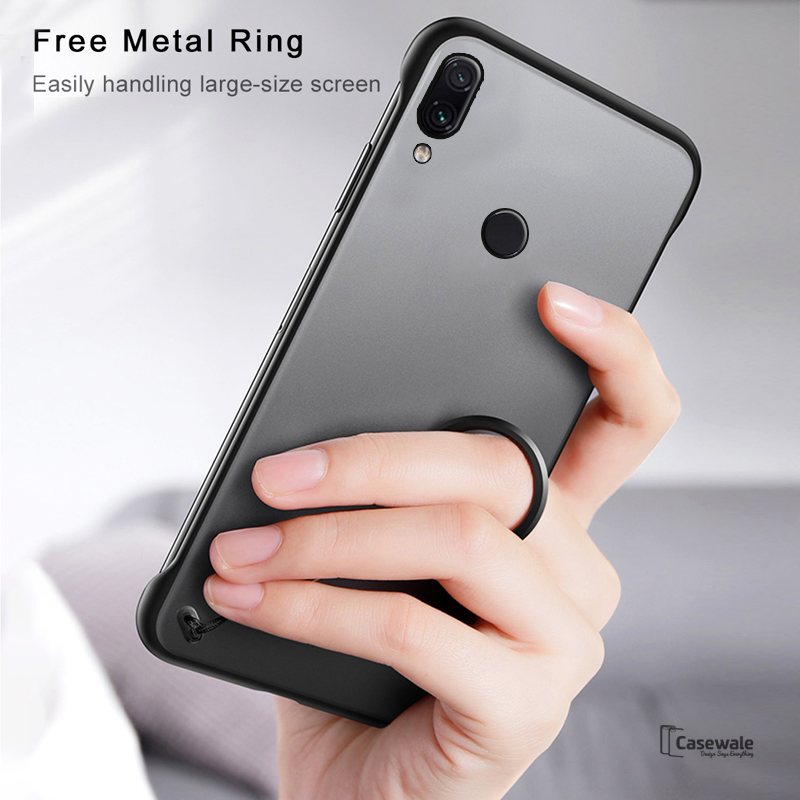 Luxury Frameless Semi Transparent Ring Finger Case for REDMI NOTE 7 / 7 Pro