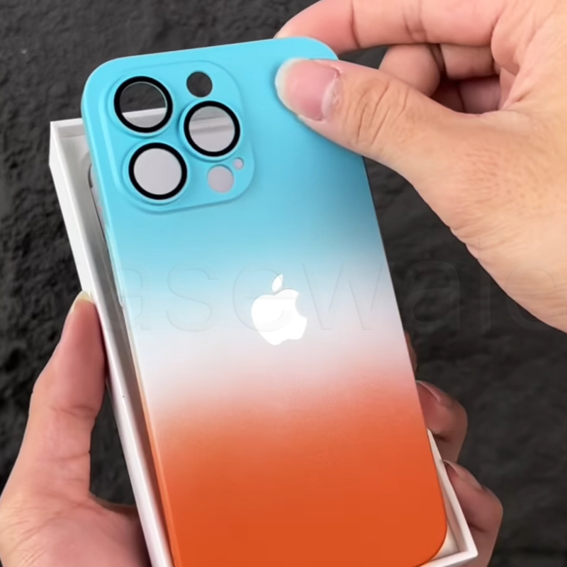 iPhone 13 Series Luxury 3D Matte Gradient Case with Lens Protection