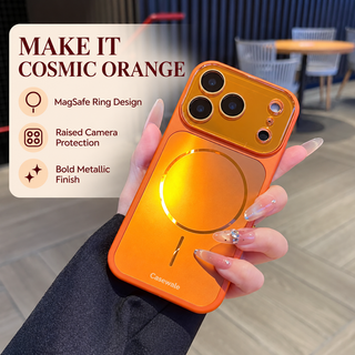 Cosmic orange MagSafe case with camera protection