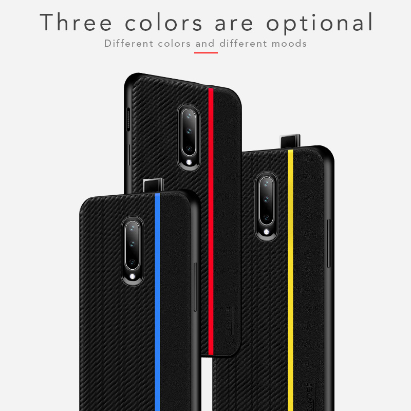 Original CENMASO Carbon Fiber PU Leather Case For OnePlus 7 / 7 Pro