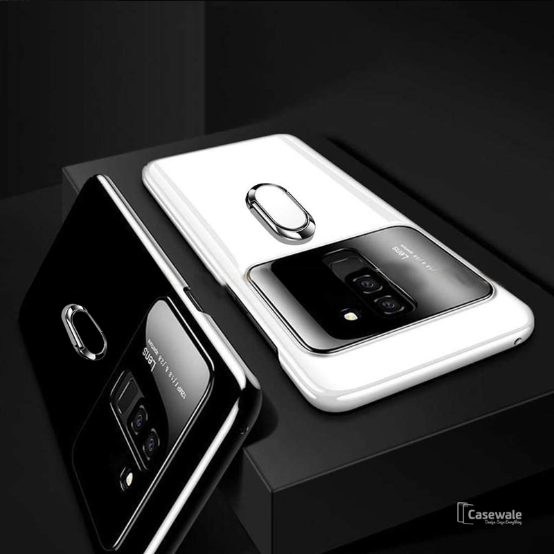 Luxury Mirror Effect Ring Bracket Case For Galaxy A6 Plus