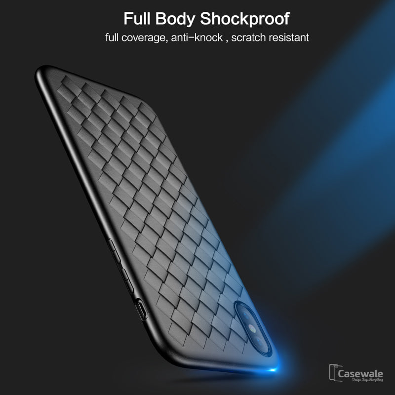 Luxury Grid Weaving Ultra Thin Protective Case for iPhone XS Max