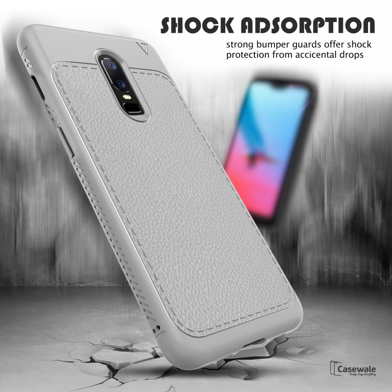 Luxury V TPU Leather Full Protection Phone Case for OnePlus 6
