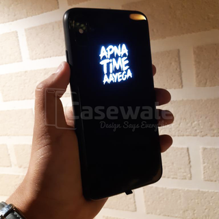 Luxury Smooth Glass Apna Time Ayega LED Light Case For iPhone XS Max