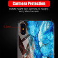 Luxury Artistic Marble Glass Case for iPhone XS