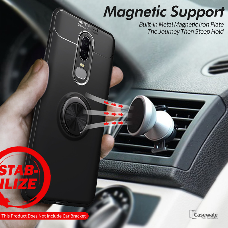 Luxury Finger Magnetic Ring Holder Matte Case