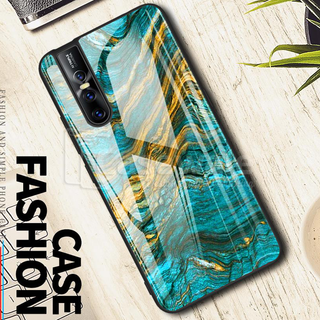 Luxury Artistic Marble Glass Case for Vivo V15 Pro