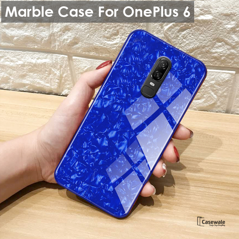 Luxury Marble Pattern Glass Case for OnePlus 6