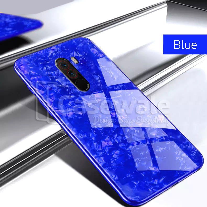 Luxury Marble Pattern Tempered Glass Case for Mi Poco F1