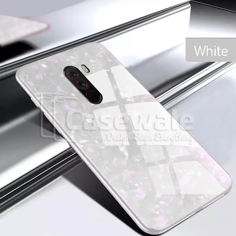 Luxury Marble Pattern Tempered Glass Case for Mi Poco F1