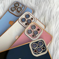iPhone 13 Series Glass Case with Golden Edges