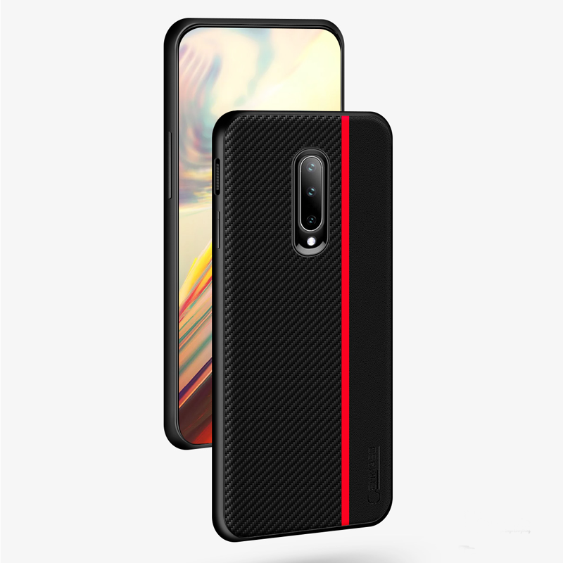 Original CENMASO Carbon Fiber PU Leather Case For OnePlus 7 / 7 Pro