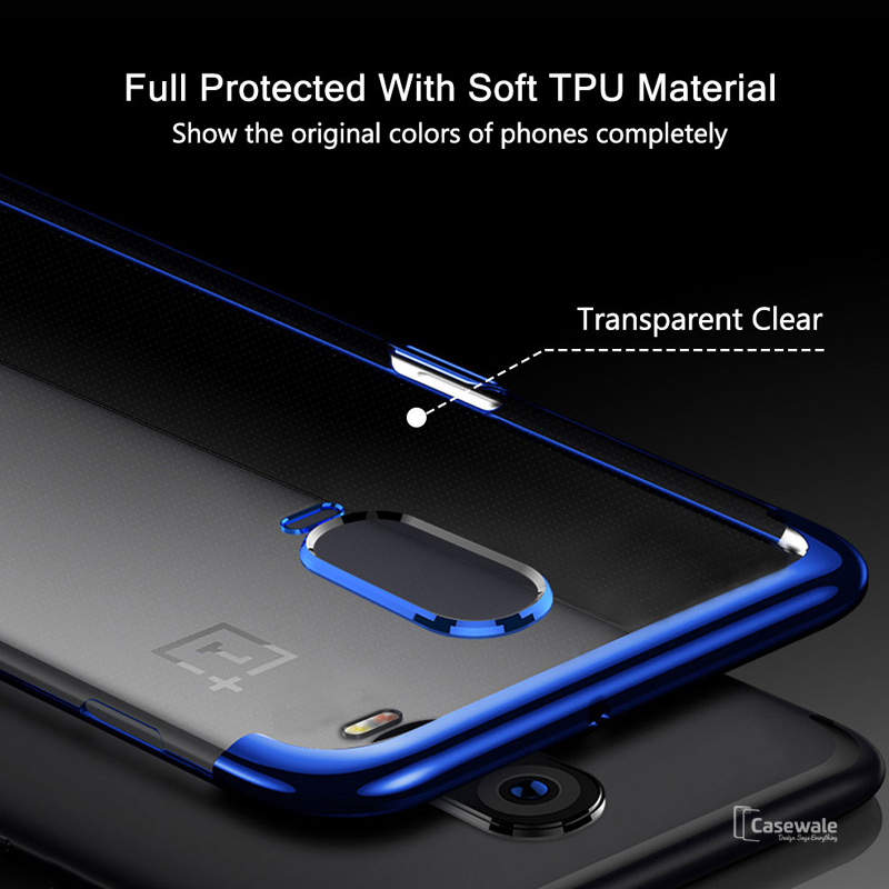 Luxury High-end Fashion Transparent Plated Case for OnePlus 6T