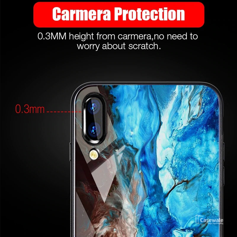 Luxury Artistic Marble Glass Case for Vivo V11 Pro