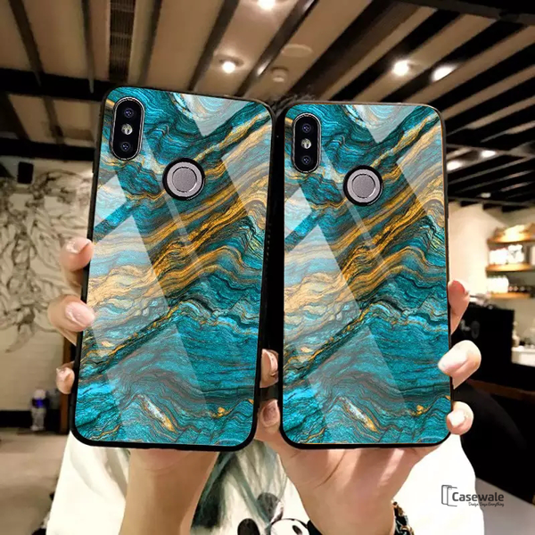 Luxury Majestic Pattern Glass Case for Redmi Note 6 Pro