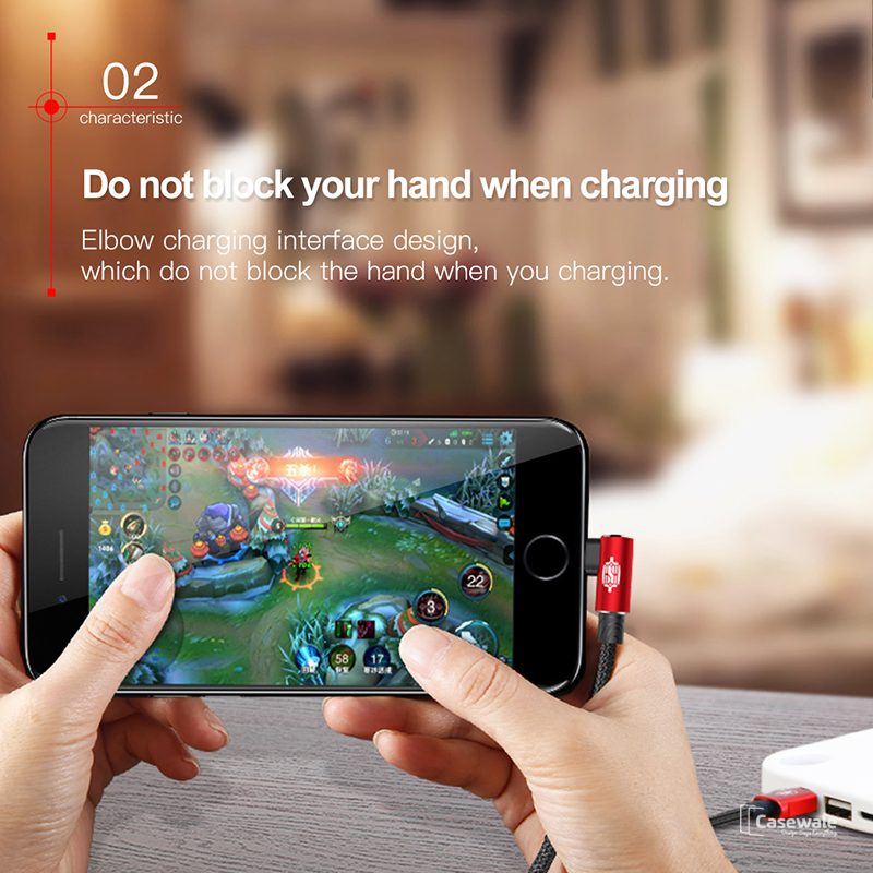 Baseus 90 Degree L Type USB Cable For iPhone