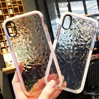Luxury Transparent Geometric Diamond Case for iPhone XS