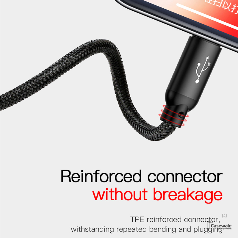 Baseus 3 in 1 Micro USB Type C Charger Cable for iPhone Samsung