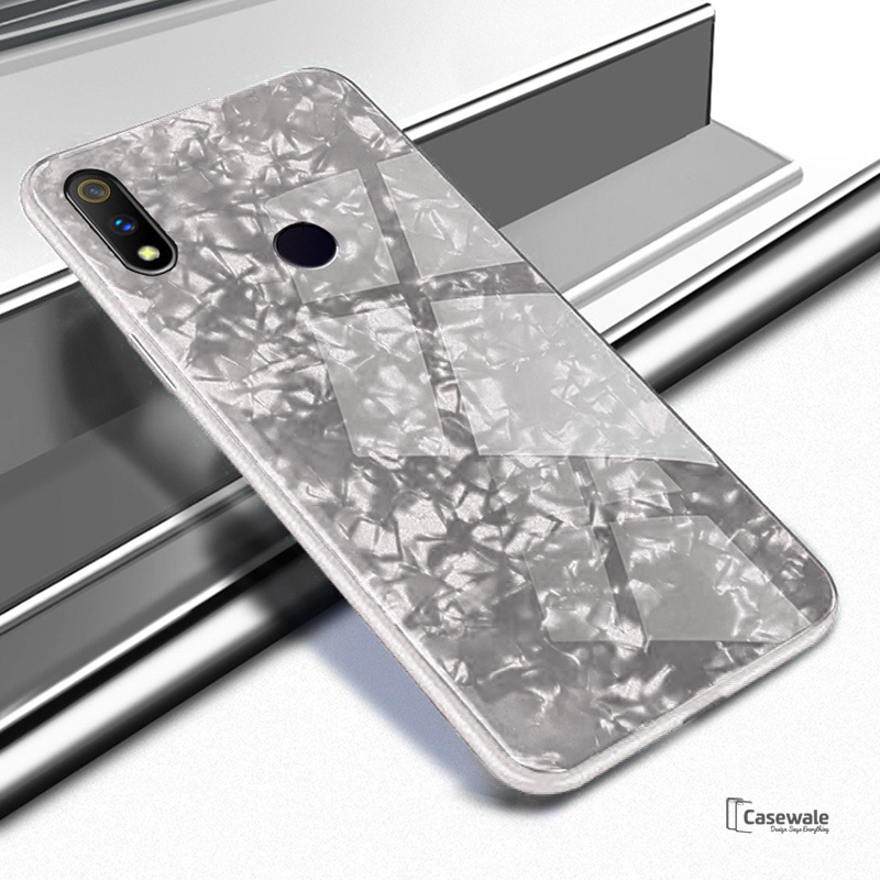 Luxury Marble Pattern Tempered Glass Case for Oppo Realme 3 Pro