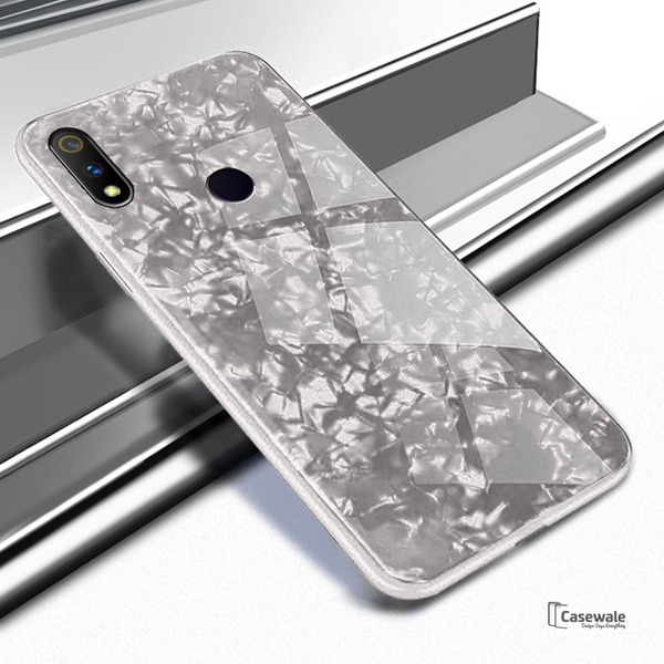 Luxury Marble Pattern Tempered Glass Case for Oppo Realme 3 Pro