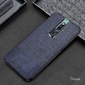 Dual Color Leather + Natural Cloth Texture Case For Oppo F11 Pro
