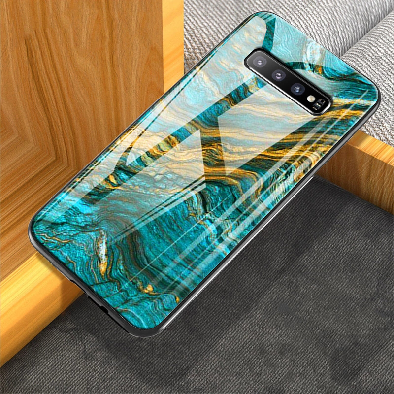 Luxury Artistic Marble Protective Glass Case ( SALE )