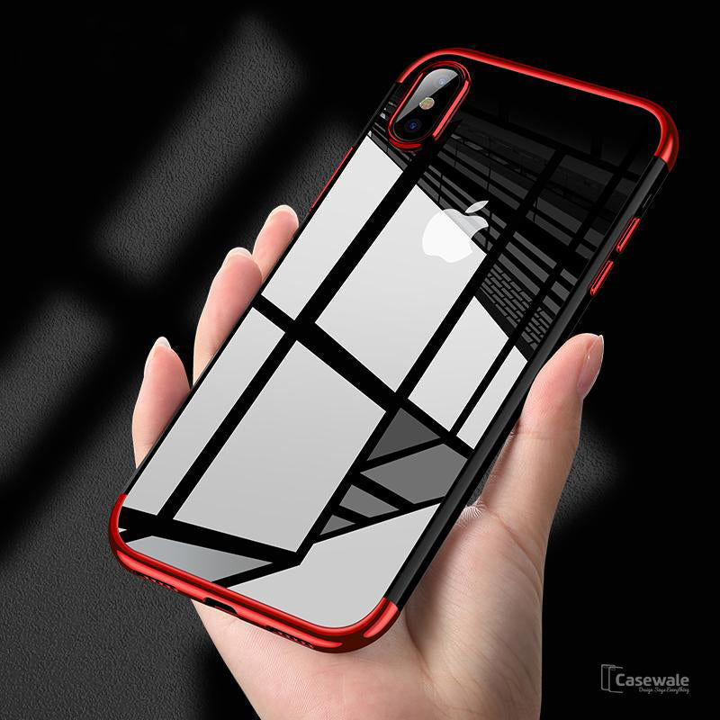 iPhone X High-end Fashion Transparent Plated Mobile Phone Case
