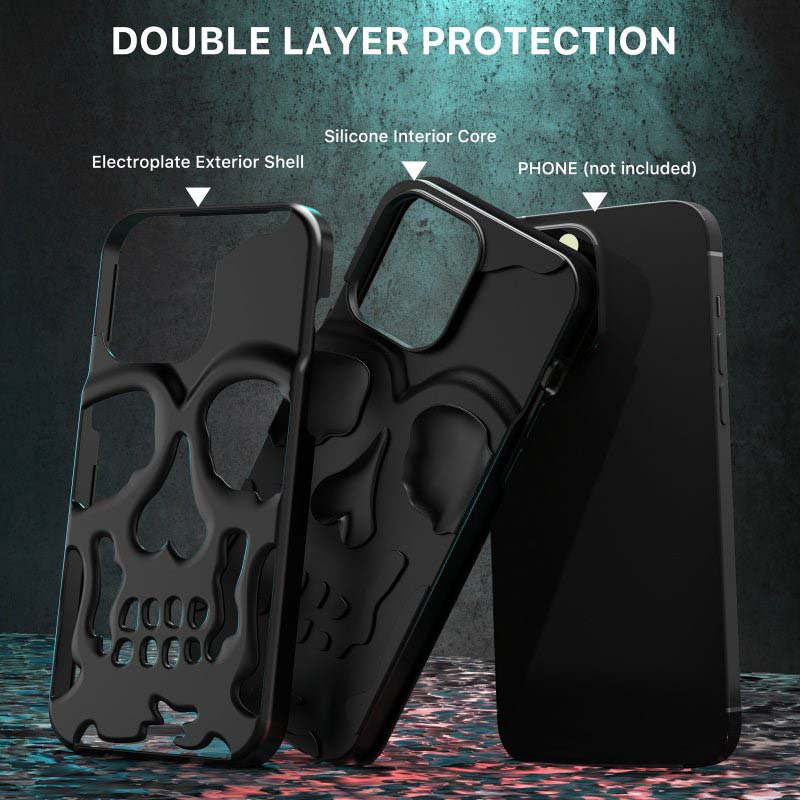 iPhone 14 Series New Electroplating Unique Skull Phone Case