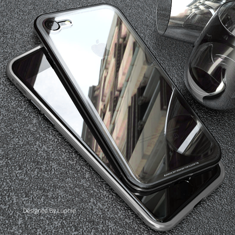 Luxury Double Glass 2nd Edition Magnetic Glass Case for iPhone SE (2020)