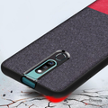 Dual Color Leather + Natural Cloth Texture Case For Oppo F11 Pro