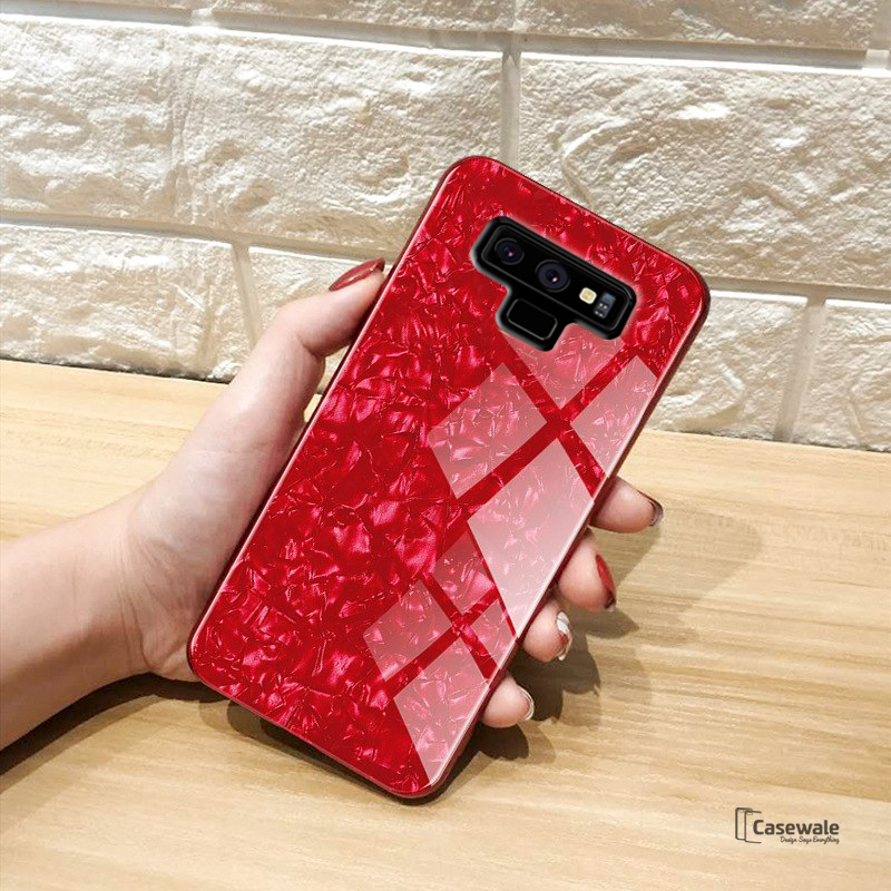 Luxury Marble Pattern Tempered Glass Case for Galaxy Note 9