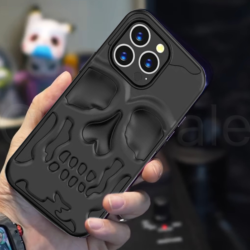 iPhone 14 Series New Electroplating Unique Skull Phone Case