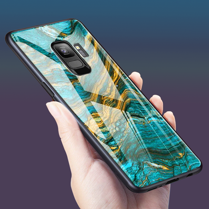 Luxury Artistic Marble Glass Case for Galaxy S9 / S9 Plus