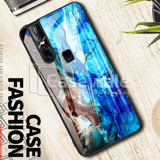 Luxury Artistic Marble Glass Case for Vivo V15