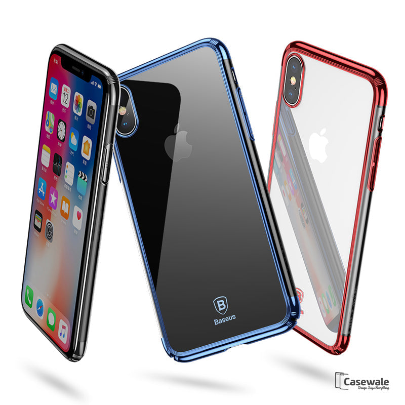 iPhone X Luxury Plating Hard Plastic Transparent Case [New Edition]