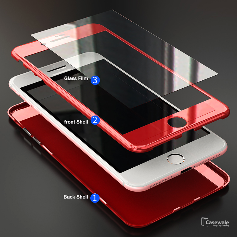 Marble Magnetic Auto-fit Tempered Glass Case for iPhone SE (2020)