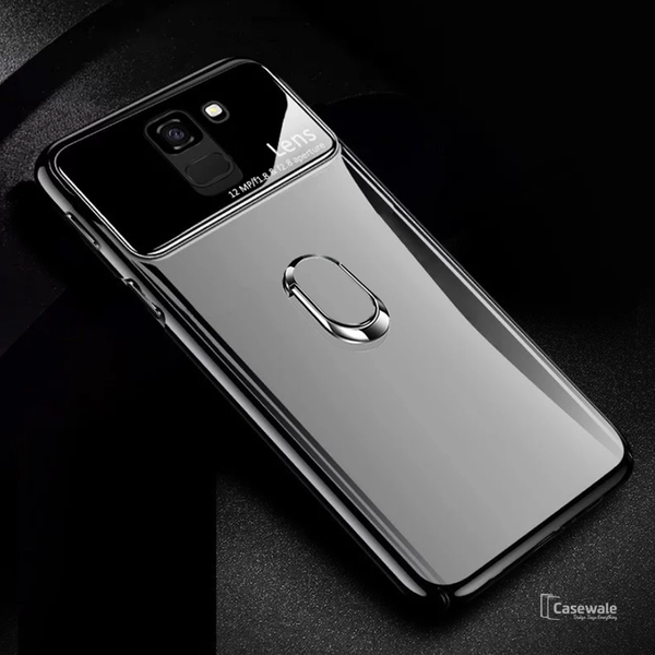 Luxury Mirror Effect Ring Bracket Case For Galaxy A8 Plus