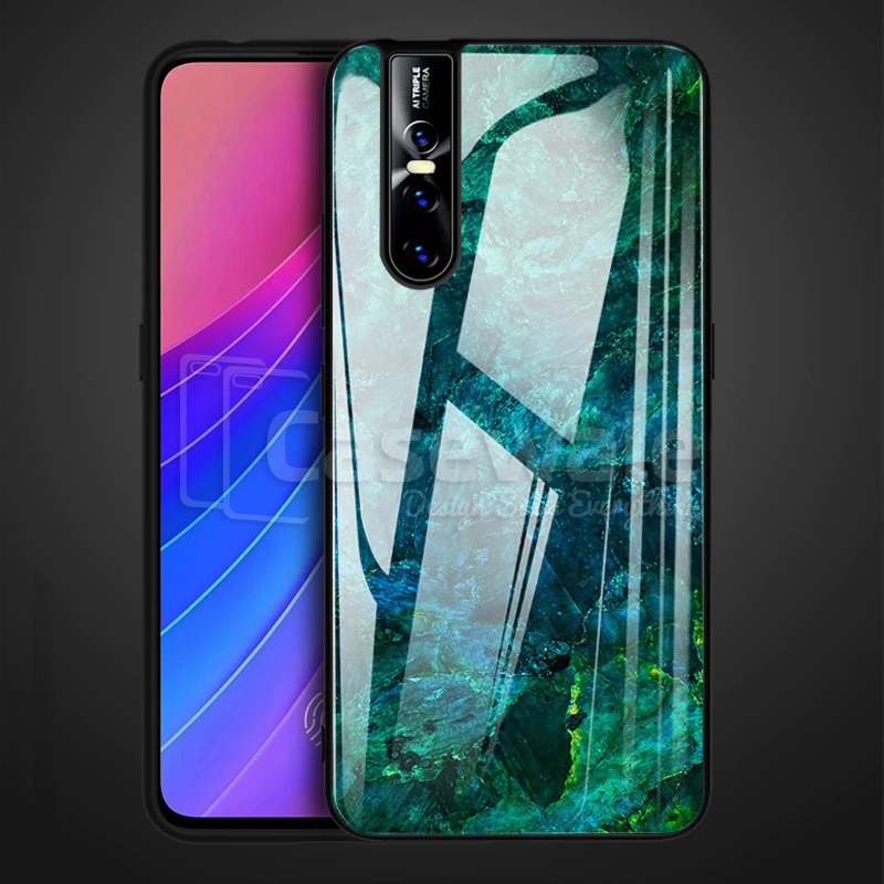 Luxury Artistic Marble Glass Case for Vivo V15 Pro