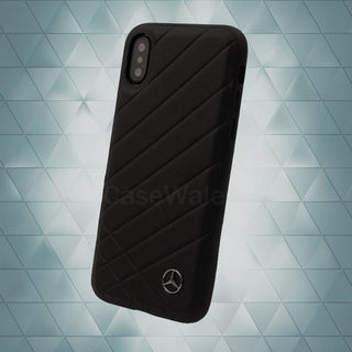 Mercedes Benz Pattern II Genuine Leather Hard Case for iPhone X