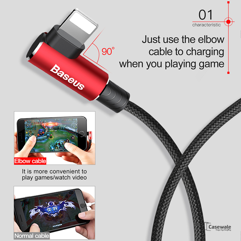 Baseus 90 Degree L Type USB Cable For iPhone