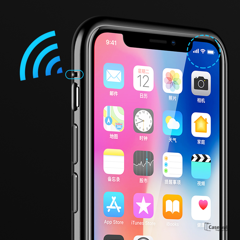 Magnetic Apple Logo Embossed Glass Case for iPhone X
