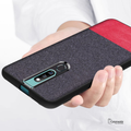Dual Color Leather + Natural Cloth Texture Case For Oppo F11 Pro