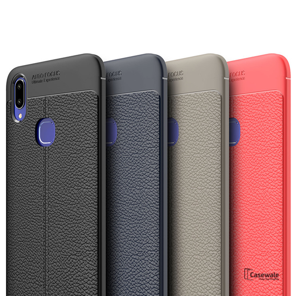 Luxury Auto Focus Leather Texture Case For Vivo V11