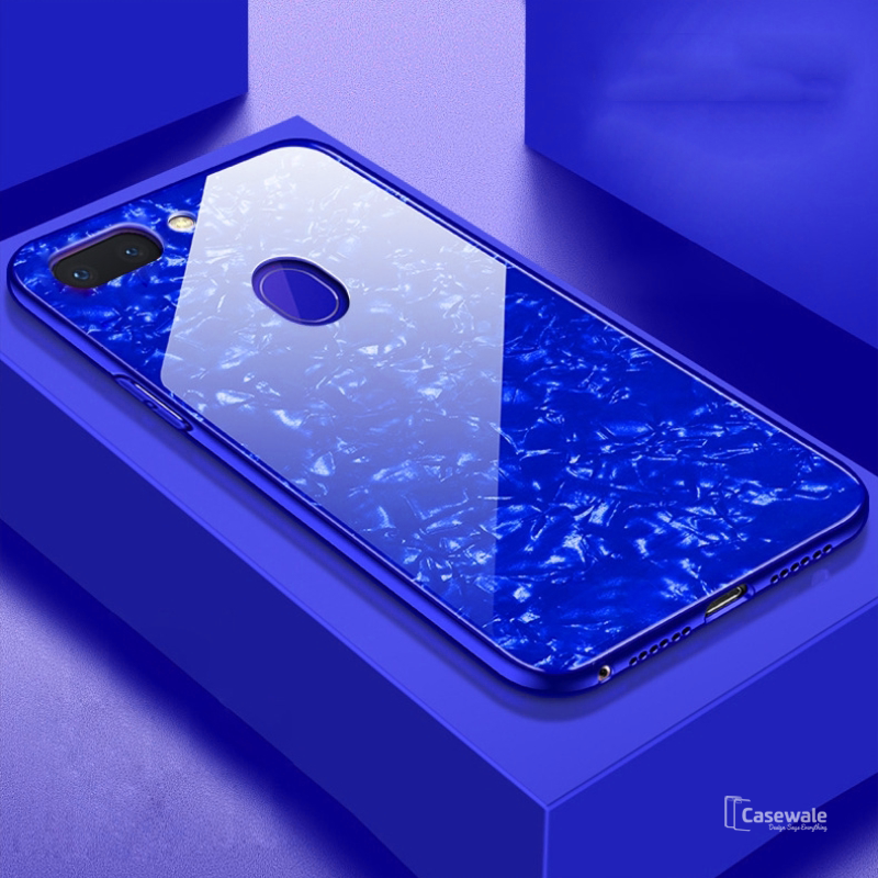Luxury Marble Pattern Tempered Glass Case for Oppo F9