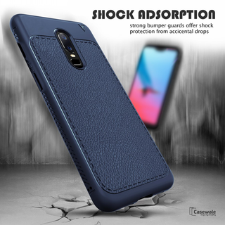 Luxury V TPU Leather Full Protection Phone Case for OnePlus 6