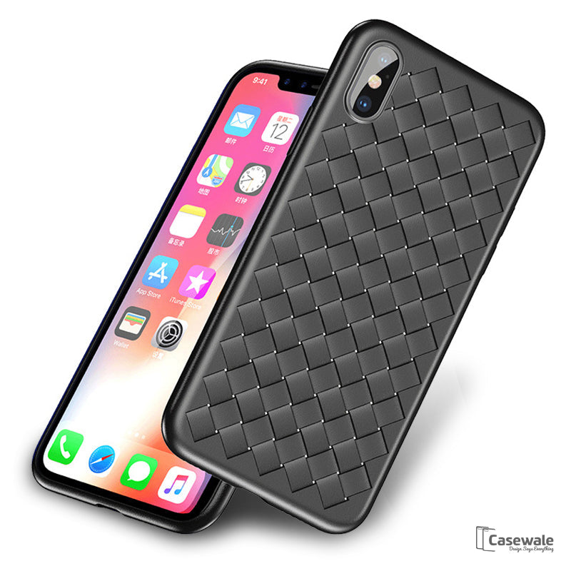 Luxury Grid Weaving Ultra Thin Protective Case for iPhone XS