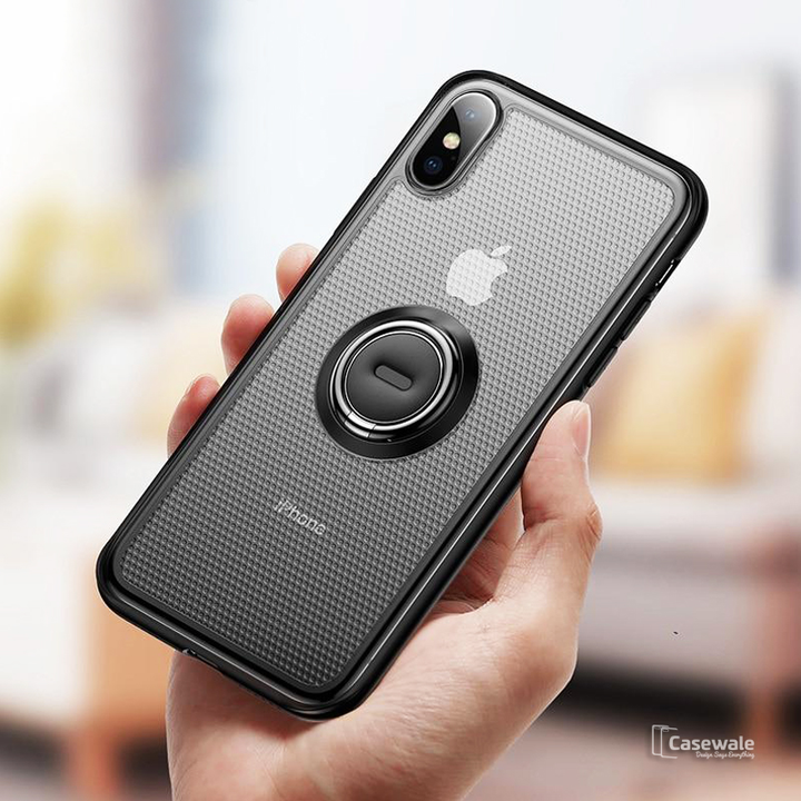 Baseus Ring Holder Stand Back Case For iPhone XS Max