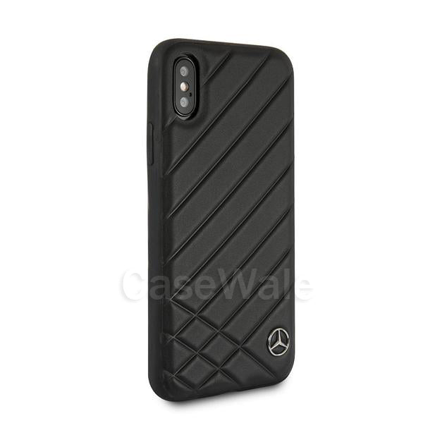 Mercedes Benz Pattern II Genuine Leather Hard Case for iPhone X