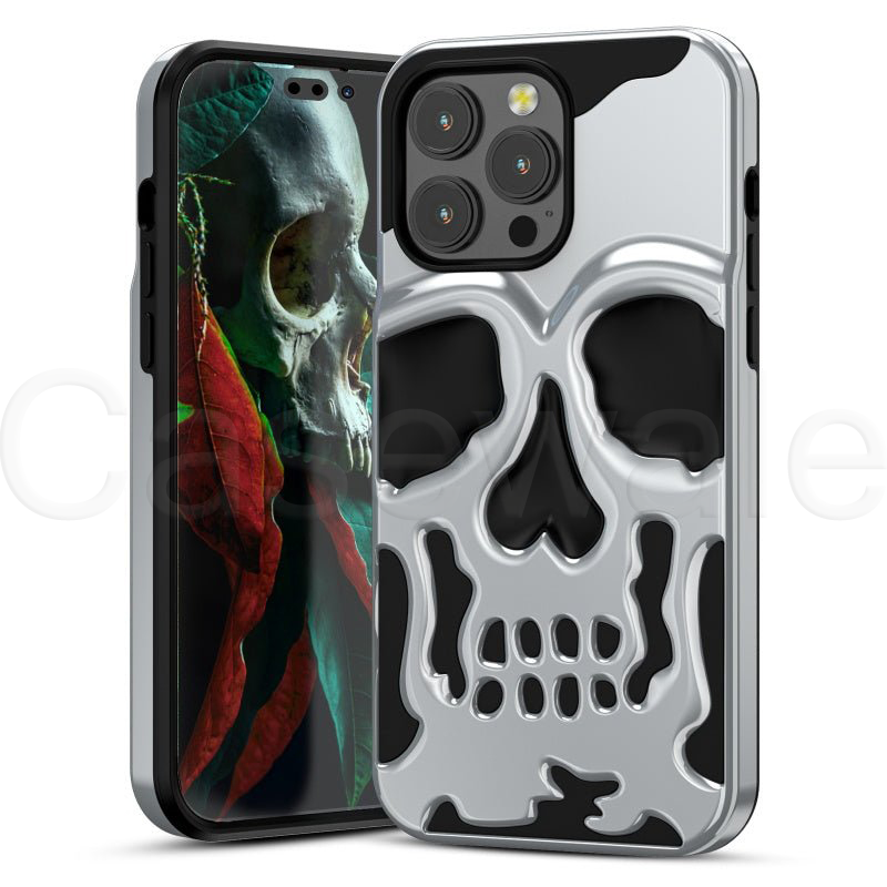 iPhone 14 Series New Electroplating Unique Skull Phone Case